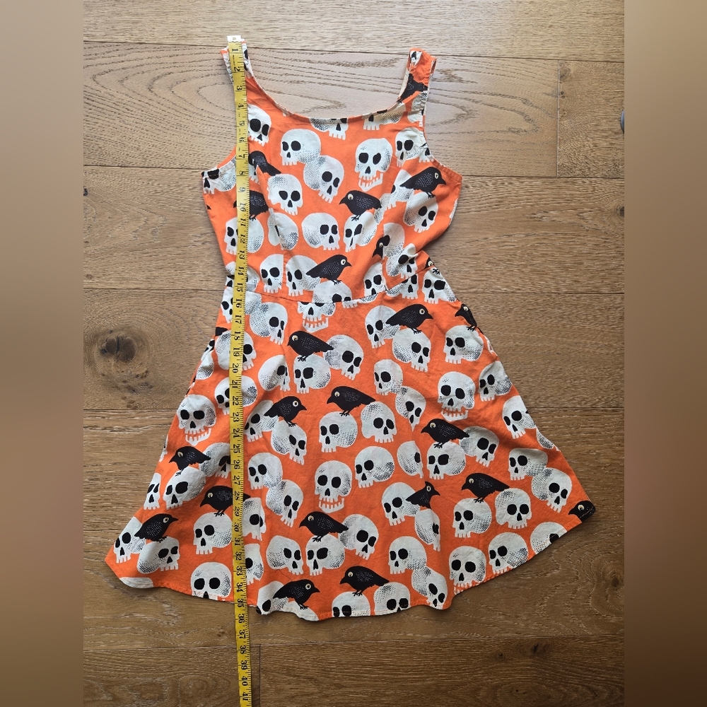 Retrolicious Skull Print Skater Dress Size L - Picture 10 of 12